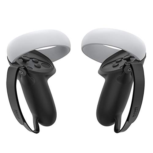 KIWI design [Versión Pro Cubierta de Agarre para Oculus Quest 2 Accesorios del Controlador Táctil Mango Antideslizante Funda Protectora con Correa de Mano Ajustable