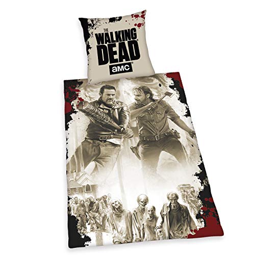 Klaus Herding GmbH The Walking Dead Juego de Ropa de Cama, Algodón, Multicolor, 80 x 80 cm, 135 x 200 cm