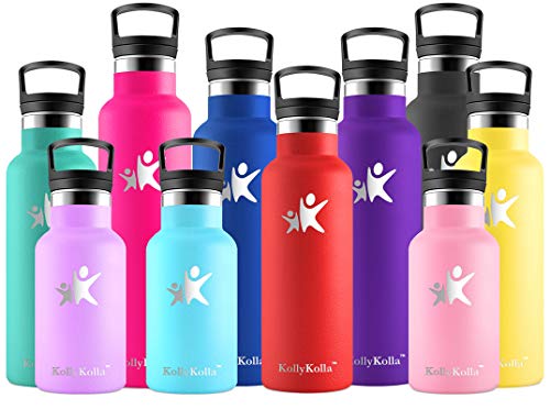 KollyKolla Botella de Agua Acero Inoxidable, Termo Sin BPA Ecológica Reutilizable, Botella Termica con Pajita y Filtro, Water Bottle para Niños & Adultos, Deporte, Oficina, Yoga, (750ml Rojo)