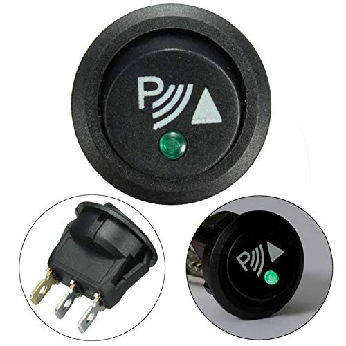 KQATCJ 5 Piezas 3 Pin Rocker Interruptor ON/Off for el estacionamiento Marcha atrás inversa del Sensor Ronda Iluminado per Truck Trailer Yacht (Color : Black)