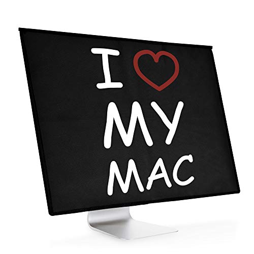 kwmobile Funda Compatible con Apple iMac 21.5" - Cubierta Antipolvo - I Love my Mac Blanco/Rojo/Negro