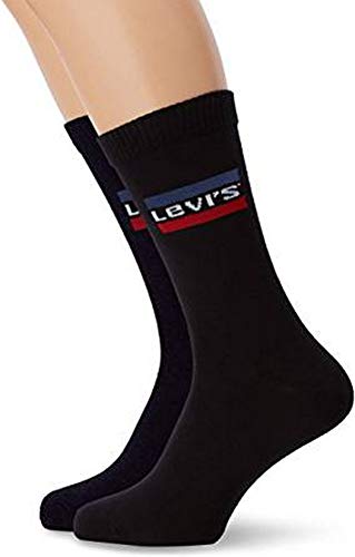 Levi's Levis 168sf Regular Cut Sprtswr Logo 2p Calcetines, Negro (Black 200), 43/46 (Pack de 2) para Hombre