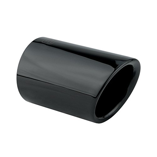 L&P A293 1 - Embellecedor de tubo de escape, color negro, cromo y acero inoxidable pulido, compatible con A1 8X A3 8P 8V Golf 6 VI 7 VII Polo 6R Beetle Sportsvan Plug&Play