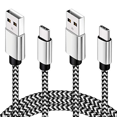 MANCRO Cable USB C 3M, Cable Carga Tipo C 2 Pack 10 pies Cable Carga Certificado de Nylon Trenzado Compatible con Controlador Sony PS5 Samsung S20 S10 S9 S8, Huawei, Pixel, MacBook, Nintendo Switch