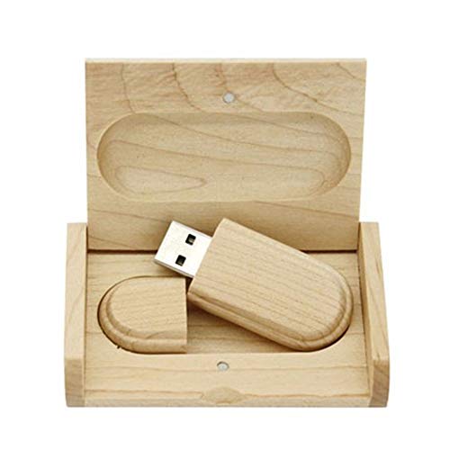 Memoria USB de madera de arce USB 2.0 de 64 GB de almacenamiento de datos con caja de madera (2.0 64 GB)