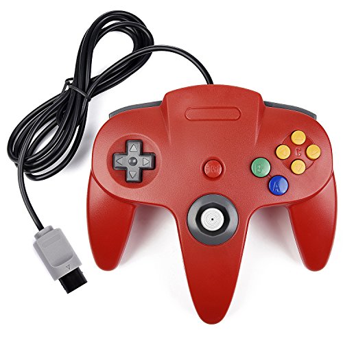 miadore Retro Gamepad 64 N64 Controlador, N64 Gamepad de Juego con Cable para 64 Console N64 (Rojo)