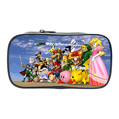 MIAOGOU Mario Bros Pegatinas Nuevo Super Mario Smash Bros Pen Bolsa Niño Lápiz Caso De Maquillaje De Moda Cosmética Bolsa De Maquillaje Multifunción Vivid Dibujos Animados Anime Papelería Bolsa