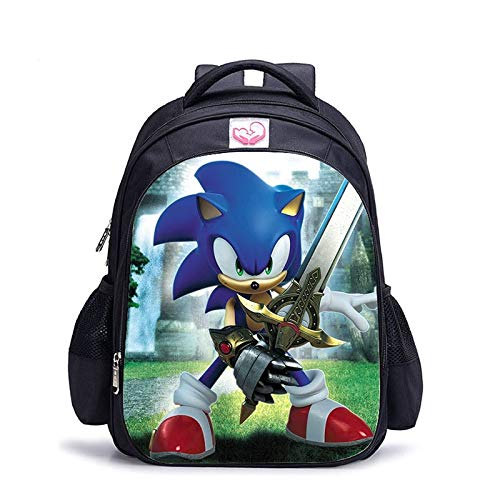 MIAOGOU Mochila Sonic Bolso De Los Niños De Blast Sonic Estudiantes De Juegos De Dibujos Animados Hombro Bolsa De Jardín De Infantes.