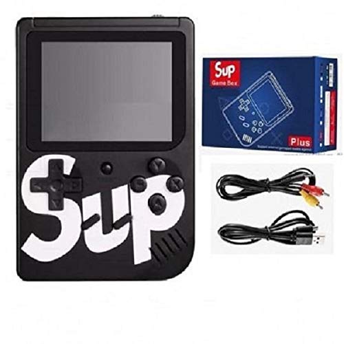 MINI CONSOLA RETRO SUP VIDEJUEGOS 8 BIT PORTÁTIL PANTALLA LCD HD GAME BOX CON 400 JUEGOS CLÁSICOS COLOR NEGRO