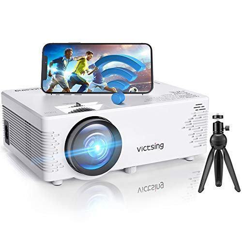 Mini Proyector,VicTsing Proyector Wifi Full HD con Bluetooth,5000 Lúmenes 1080P,Mini Proyector Portátil,Compatible con iPhone/Android/iPad/Mac/Portátil/PC/TV Stick【2021 Nuevos Productos]】