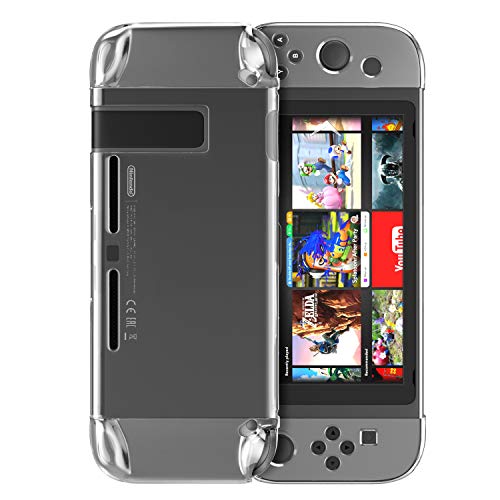 MoKo Carcasa para Nintendo Switch 2017, Nintendo Switch Funda Cubierta Transparente Dura, Amortiguación Antirrayas, Nintendo Switch Case para Nintendo Switch Consola, Cristalino