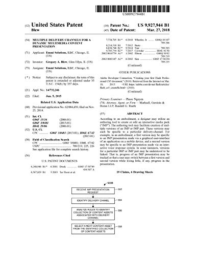 Multiple delivery channels for a dynamic multimedia content presentation: United States Patent 9927944 (English Edition)