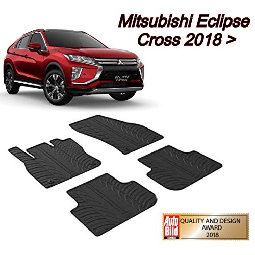 MYD Juego de alfombrillas de goma para Mitsubishi_Eclipse Cross 01.2018> Vehículos con volante a la izquierda, alfombrillas de goma para todas las estaciones (delantera y trasera)