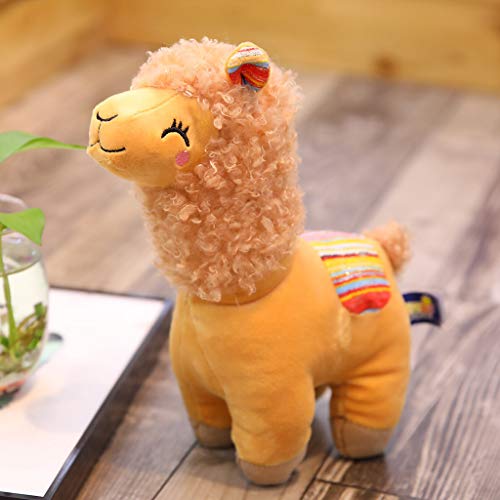 n\a haohao3 Smile Stripe Alpaca, Nuevo 25cm Smile Stripe Alpaca Llama Animales de Peluche de Juguete muñeca de Peluche Juguetes para niños Regalos de cumpleaños marrón