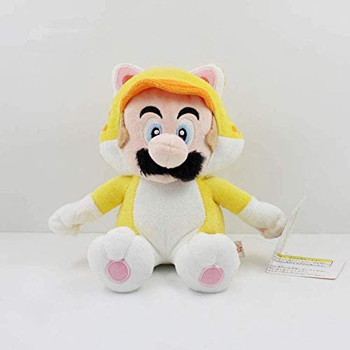 NC56 Novedad Yellow Cat Mario Peluche de Juguete 18cm Super Mario 3D World Mario Peluche de Juguete Muñeca Suave Regalos de acompañamiento