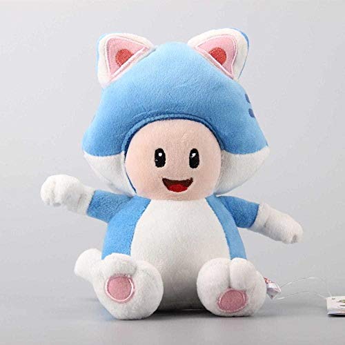 NC88 Mario 3D World Blue Cat Toad Cute Lovely Toad Mushroom Muñeco de Peluche de Juguete 18cm