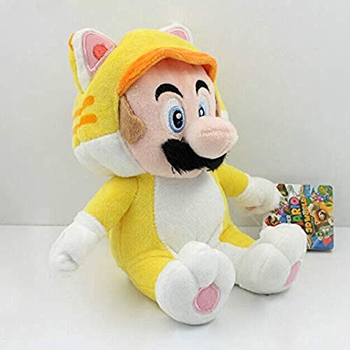 N/D Juguete de Peluche Gato Amarillo Mario Peluche de Juguete 18cm Super Mario 3D World Mario Peluche Muñeca Suave