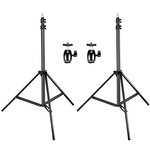 Neewer - Juego de 2 Soportes de luz Ajustables de 190 cm con 2 adaptadores de Cabeza de Bola para HTC Vive VR, vídeo, Retrato y fotografía de Producto (1/4 Pulgadas)