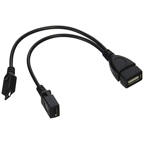 Newin Star Splitter USB OTG Cable USB 2.0 A Hembra a Micro USB Macho y Hembra Adaptador Host de Carga del convertidor Negro