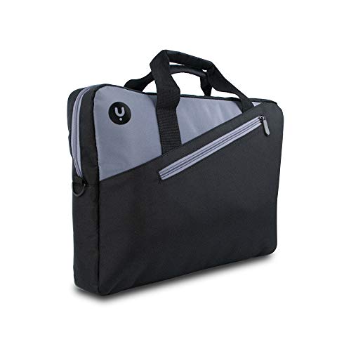 NGS Monray Ginger Black - Maletín para Portátil Laptop de 14" con bolsillo exterior, Nylon resistente, enganche a Trolley, múltiples compartimentos, ligero, versátil y elegante
