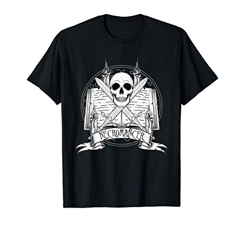 Nigromante Calavera Calabozos Maestro Jugador Nerds Fantasía Camiseta