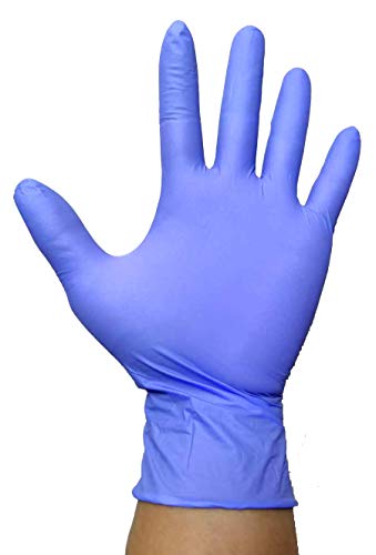 NKare - Guantes de Nitrilo Desechachables - Caja Dispensadora Pack 100 unidades, Talla M, Ambidiestros, Sin Polvo, Sin Látex, Esterilizados, Espesor 0,05mm, Certificado CE, Cuidado Personal, Azul