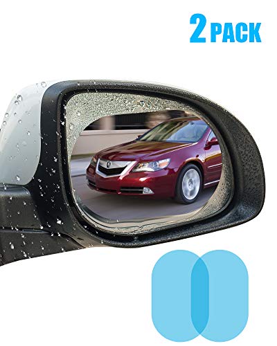 oFami Lámina Protectora para Espejo Retrovisor De Coche,película De Cristal Lateral,Impermeable Y Antivaho, Impermeable,Resistente Al Agua, A Prueba De Explosiones para Ventana,2 Unidades