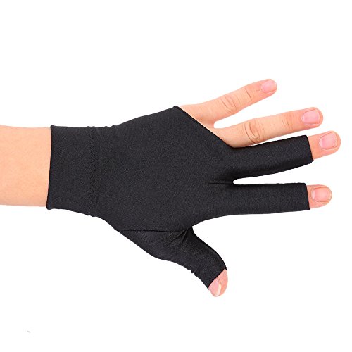 OhhGo - Guantes de billar para billar, tirador de billar, mano izquierda, tres dedos abiertos