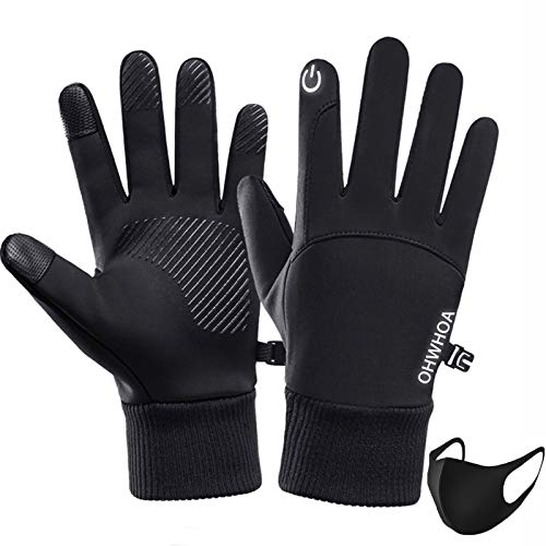 OHWHOA Guantes Invierno Impermeables por Hombre y Mujer, Guantes Moto Termicos Pantalla Táctil por Ciclismo, Running, Camping, Senderismo, Escalada, Combate, Esquiar