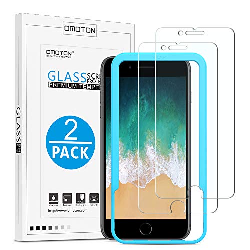 OMOTON [2 Unidades] iPhone 8/iPhone 7 Protector de Pantalla [4.7 Pulgadas] 2.5D Borde,Dureza 9H,Anti - Huellas,Anti - Burbujas