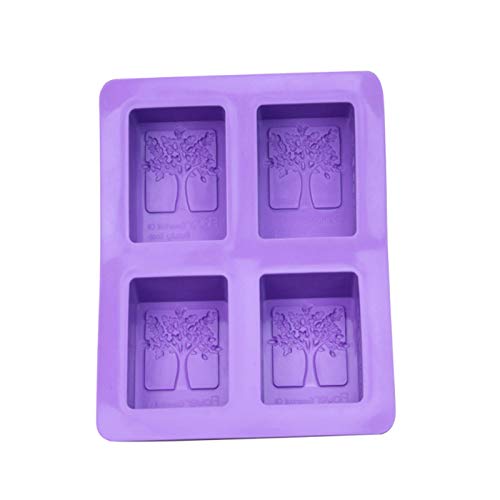 Outflower 4 Cuadrícula Cavidad Rectangular DIY Jabón Mold Jelly Hielo Para Tarta Chocolate Moldes de Silicona