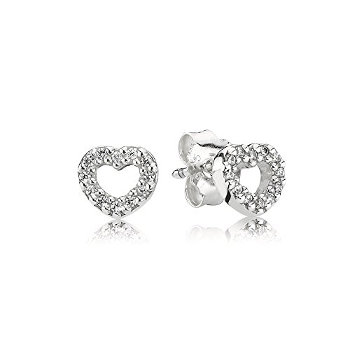 Pandora Schmuck 290528CZ - Pendientes de plata de ley con circonita con cierre de mariposa a presión