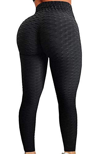 Pau1Hami1ton Leggins Mujer, Mallas Fitness Push Up Pantalones Deporte Running Yoga GP-11(Black,L)