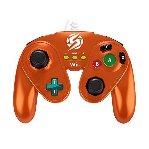 PDP - Mando Fight Pad Con Cable, Diseño Samus (Nintendo Wii U)