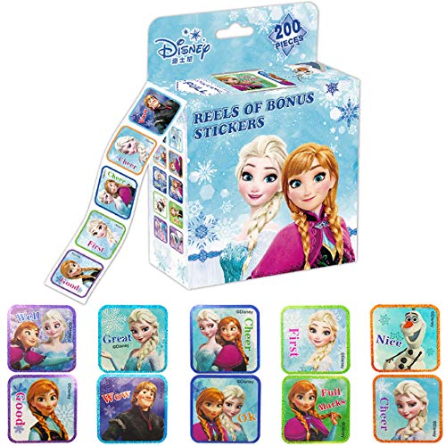 Pegatinas de Frozen - YUESEN 200PCS Diferentes pegatinas de Frozen Pegatinas impermeables para decoraciones Tronco Teléfono Motocicleta Bicicleta Coches Monopatín Pegatinas para portátiles