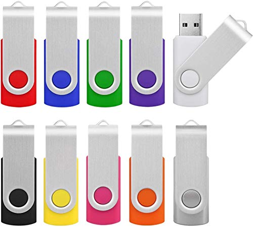 Pendrive 32GB 2.0,KOOTION Memorias USB 10 Piezas Stick Flash Drive Pen USB Pack de 10 Unidades,Pen Drive 32GB Multi-Colores