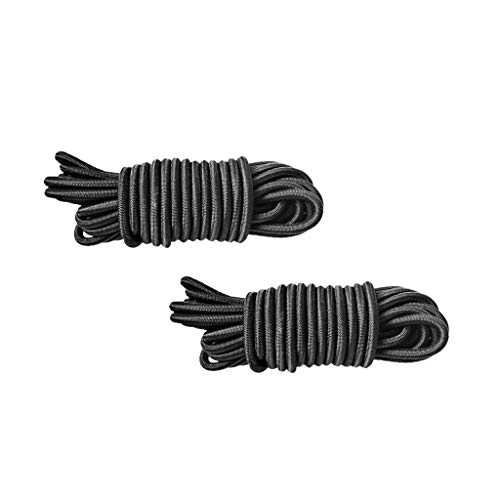 perfk 2 Unids 5 Metros X 4mm Negro Cuerda De Choque Elástica Cuerda Bungee Amarre para Asegurar Cubiertas De Kayak para Botes