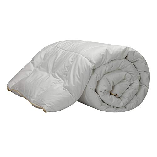 Pikolin Home - Edredón/Relleno nórdico natural de plumón de oca 98% antiácaros, funda 100% algodón de satén, 200gr/m², 180x220cm-Cama 100/105 (Todas las medidas)