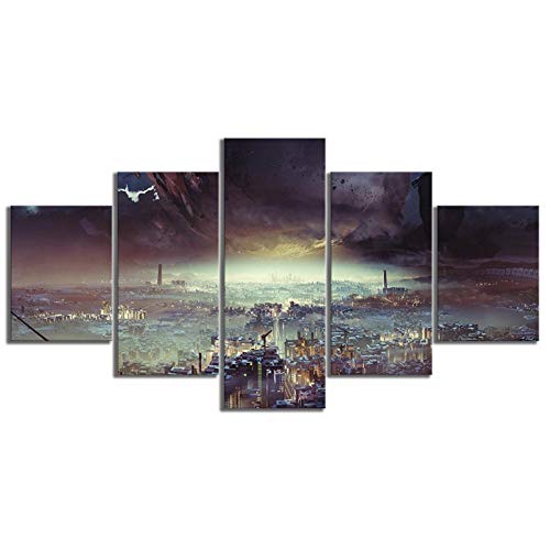 Pintura de pared Destiny 2 Juego Poster Lost Planet Cityscape HD Fantasy Art Pinturas sobre lienzo -30x40 30x60 30x80cm Sin marco