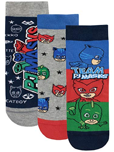 PJ Masks Calcetines Paquete de 3 para Niños Catboy Owlette Gekko Multicolor 24/26.5