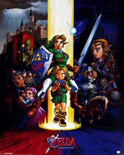 Pyramid International Ocarina Of Time - Mini póster (plástico, cristal, 40 x 50 x 1,3 cm), diseño de la leyenda de Zelda