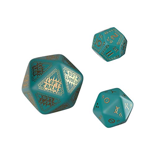 Q Workshop RuneQuest Turquoise & Gold Expansion RPG Dice Set