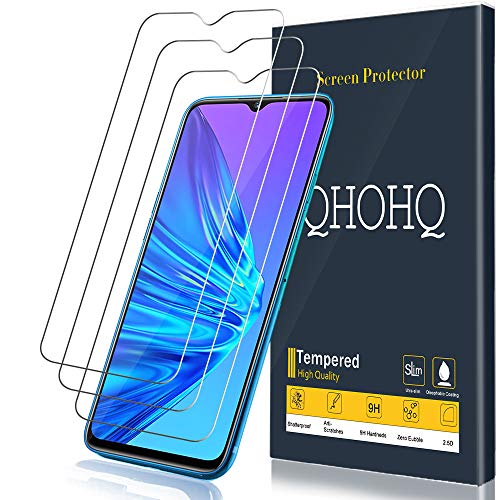 QHOHQ Protector de Pantalla para Realme 6I,Realme 5I,Realme 5, [3 Unidades], Cristal Templado Membrana, 9H Dureza - Sin Burbujas - Anti-Huella - Anti-Arañazos