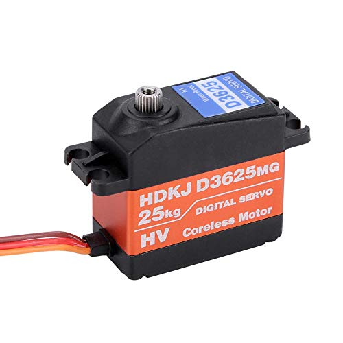 RC Servo, 1/10 1/8 Impermeable Torque Alta Velocidad 25KG Digital Metal Gear RC Servo Motor para RC Truck Racing Off-Road Coche