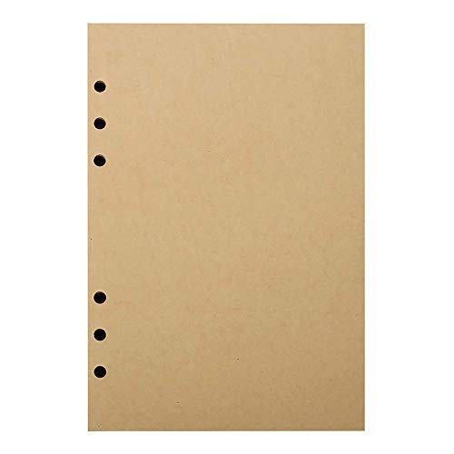 : Recambio para cuaderno de hojas XUAN, con 6 agujeros, páginas recargables para 6 anillas, organizador de diario de viaje, cuaderno de dibujo, papel sin rayas A6-A5, tamaño personal 17 x 10,5 cm