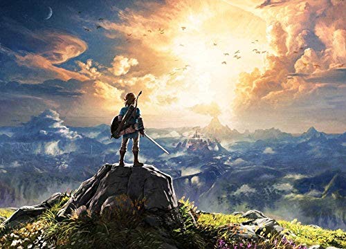 Rompecabezas de 1000 Piezas para aliviar el estrés para Adultos Casual The Legend of Zelda-Breath of The Wild Teens Educación para niños Inteligencia Juego de desafío de Papel clásico Imposible