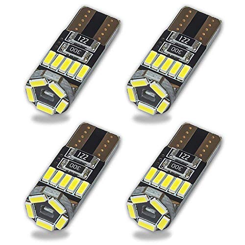 Safego 4x T10 W5W Wedge 194 168 LED Bombillas 15SMD 4014 Luz Interior del Coche Laterales Blanco Xenon 2825 192 158 6500K 12V