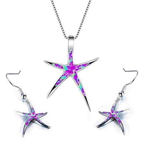 SALAN Classic Starfish Ocean Theme Necklace Pendientes Juego Juego De Joyería Mujeres Colgante Colgante para Femenina Fiesta De Boda Regalo