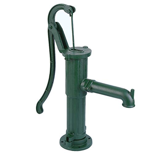 Samger Bomba Agua Manual Hierro Fundido Bomba de Agua para Estanques al Aire Libre de Granjas de Jardines, Verde Oscuro