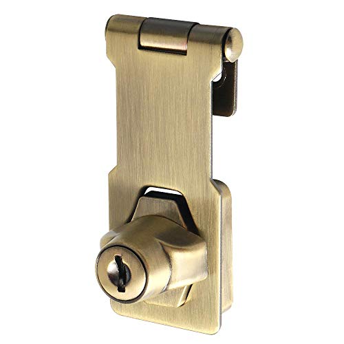 Sayayo EMS1100Q-3C - Cerrojo de puerta con cerradura de seguridad (3 pulgadas, 2 llaves incluidas, acero inoxidable, acabado en bronce antiguo)